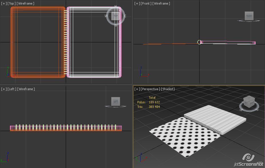 Dotted spiral notebook - open 3D model_3