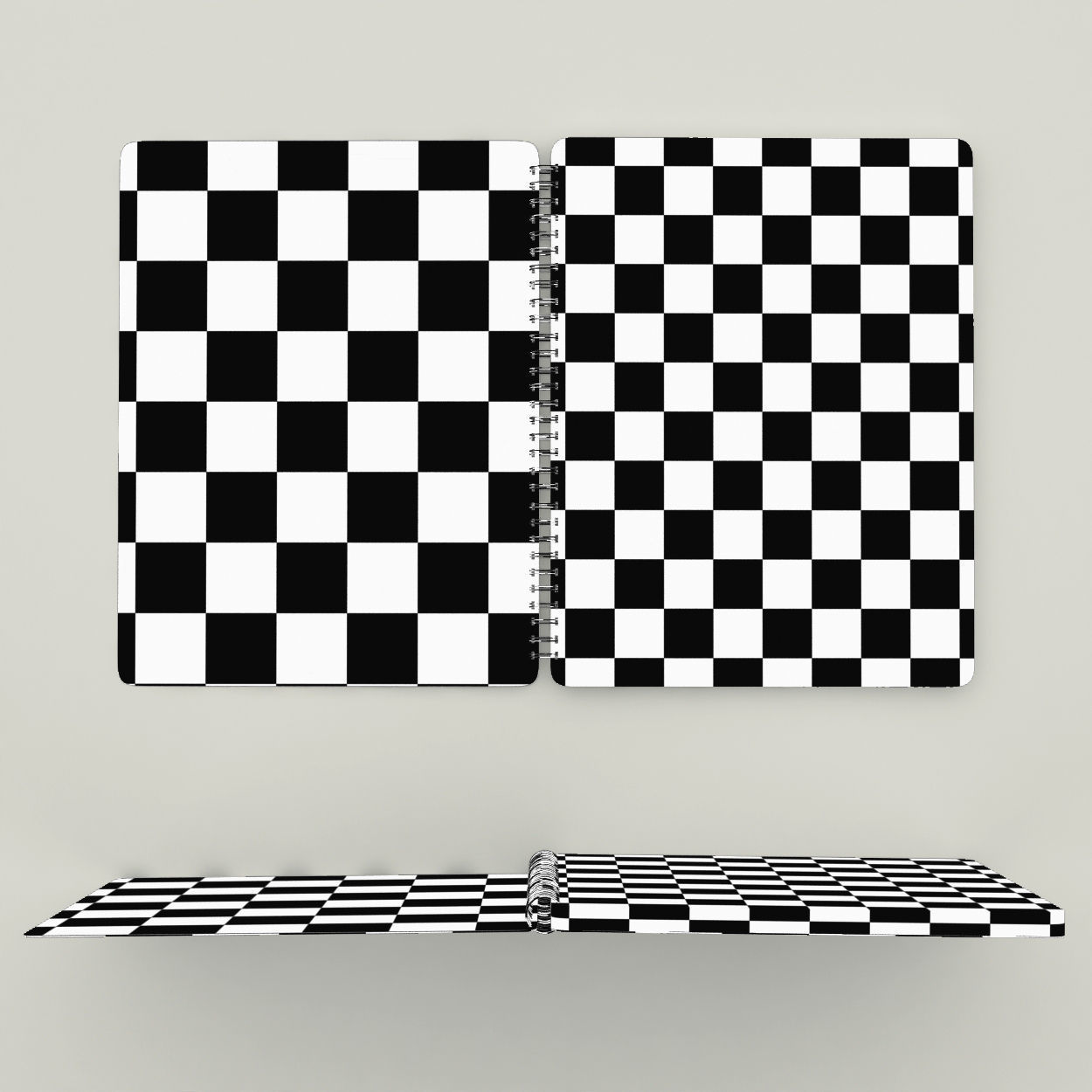 Dotted spiral notebook - open 3D model_2