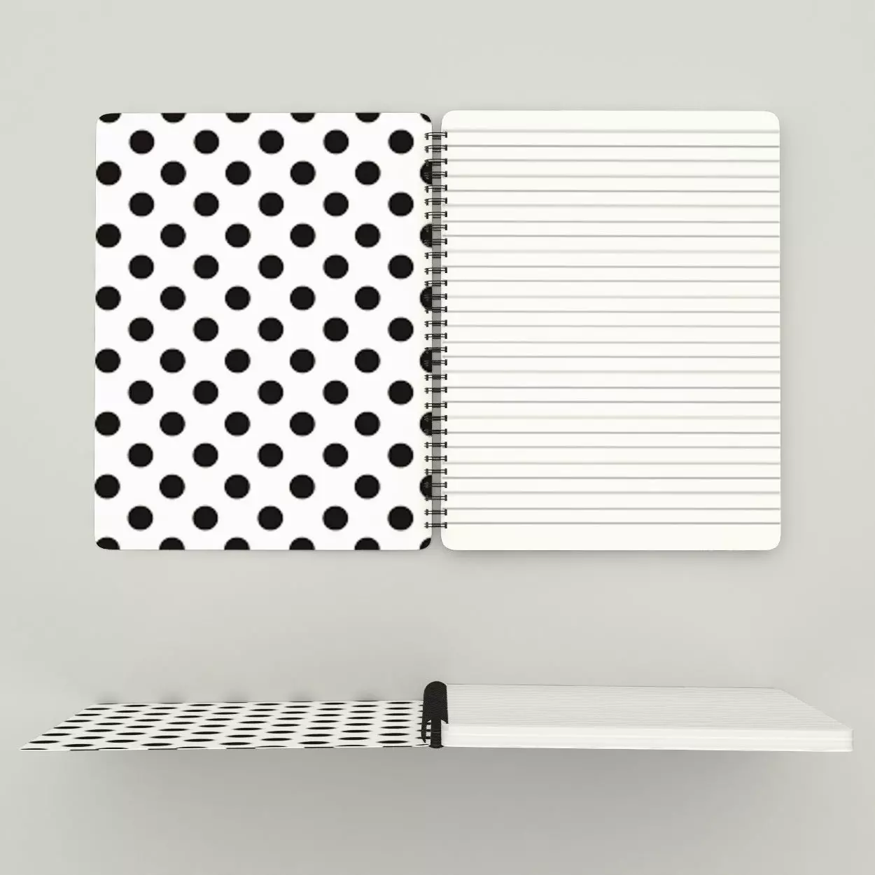 Dotted spiral notebook - open 3D model_0