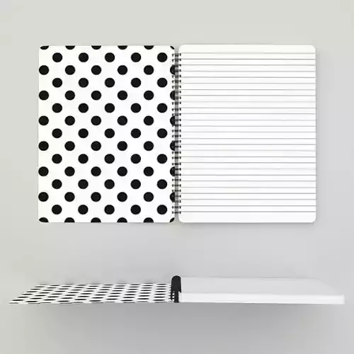 Dotted spiral notebook - open 3D model