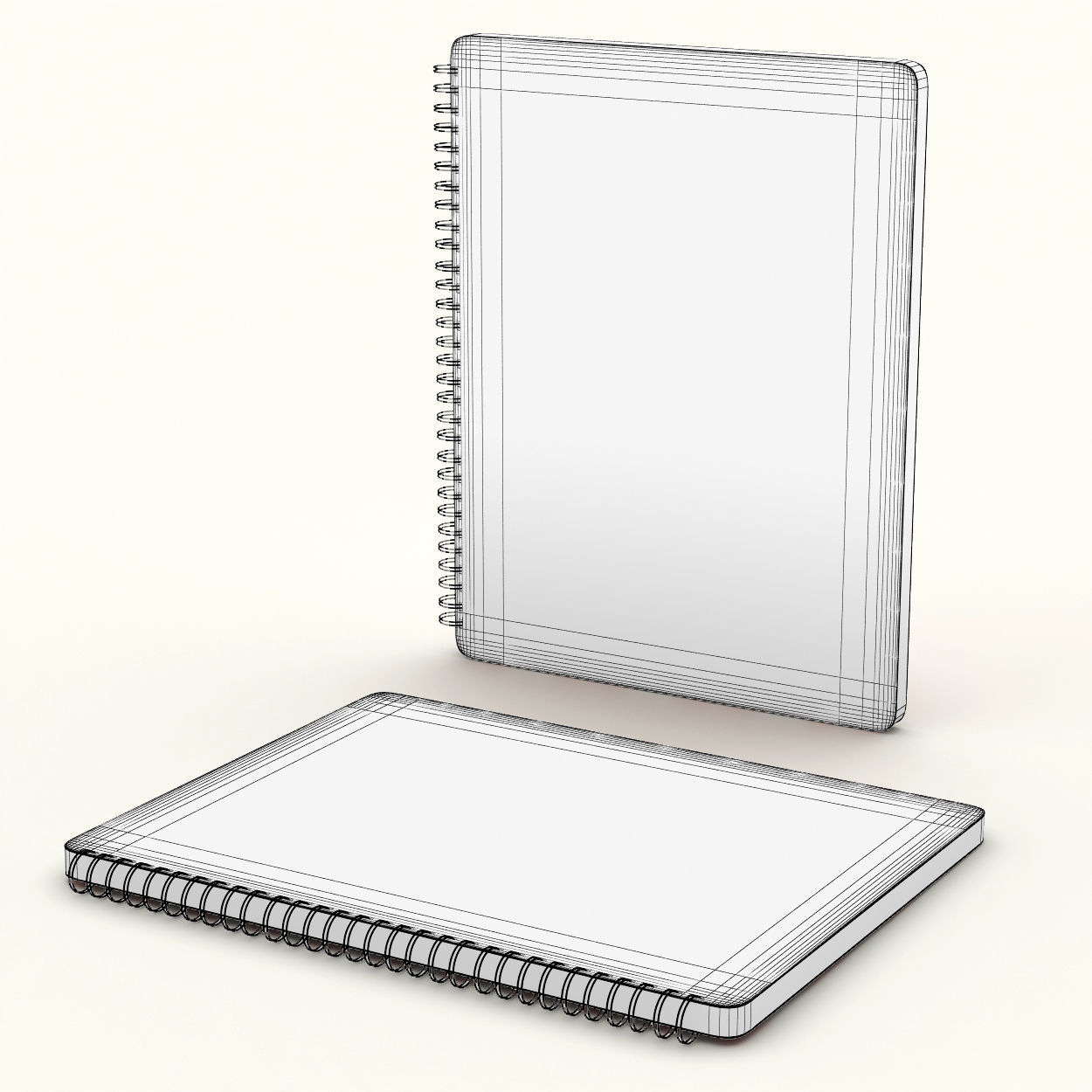 Stripped spiral notebook - closed 3D model_1