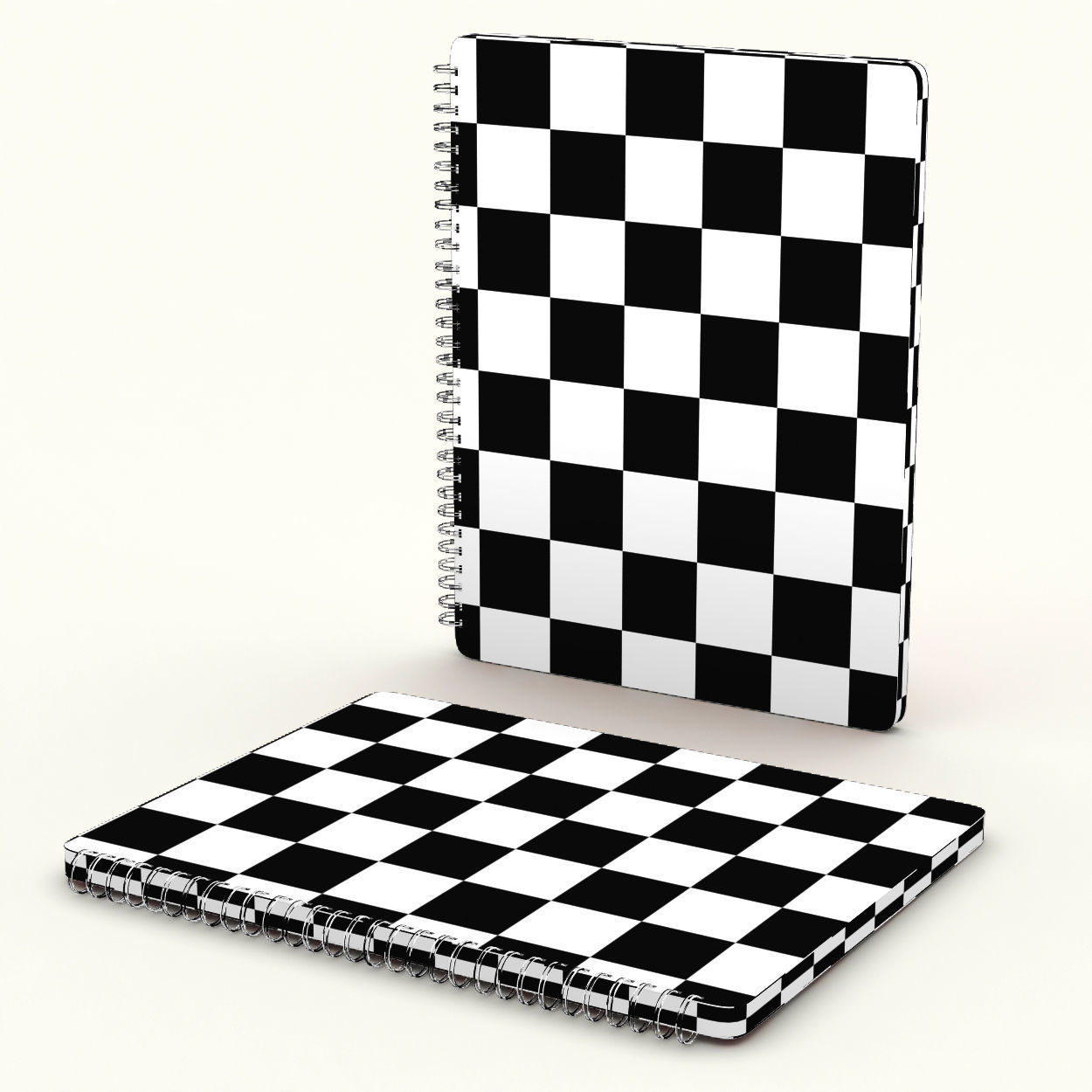 Stripped spiral notebook - closed 3D model_2