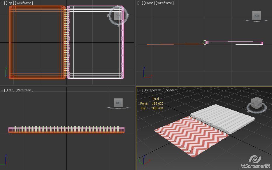 Stripped spiral notebook - open 3D model_3