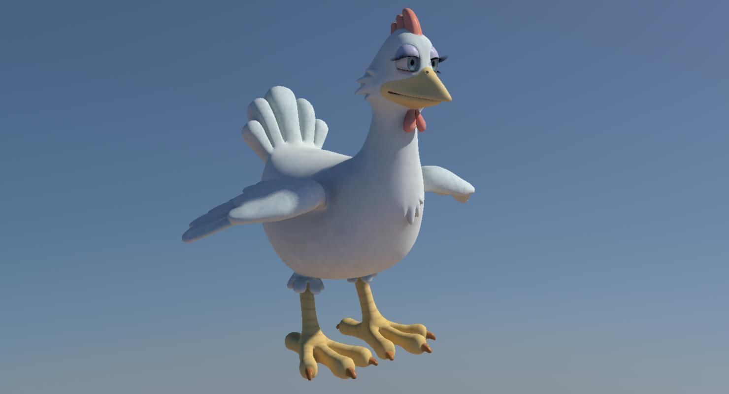 Chicken with Morphs and Rig 3D model_10