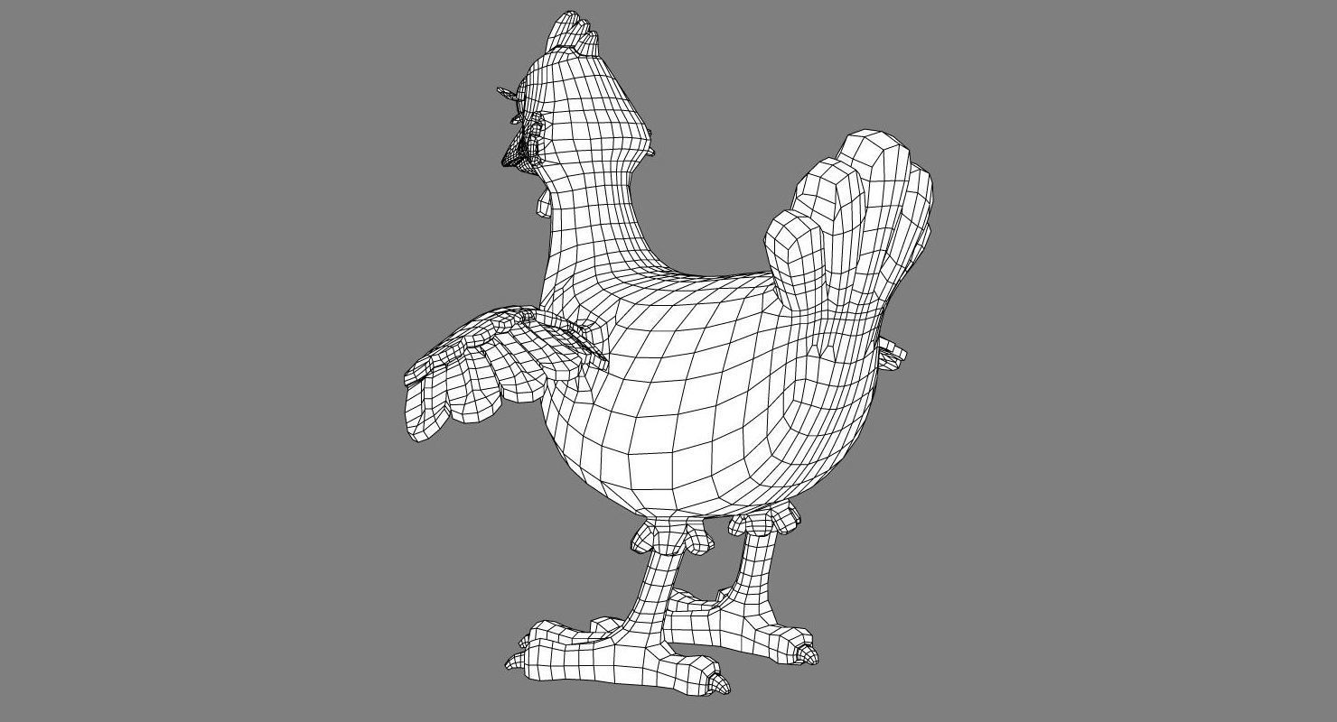 Chicken with Morphs and Rig 3D model_18