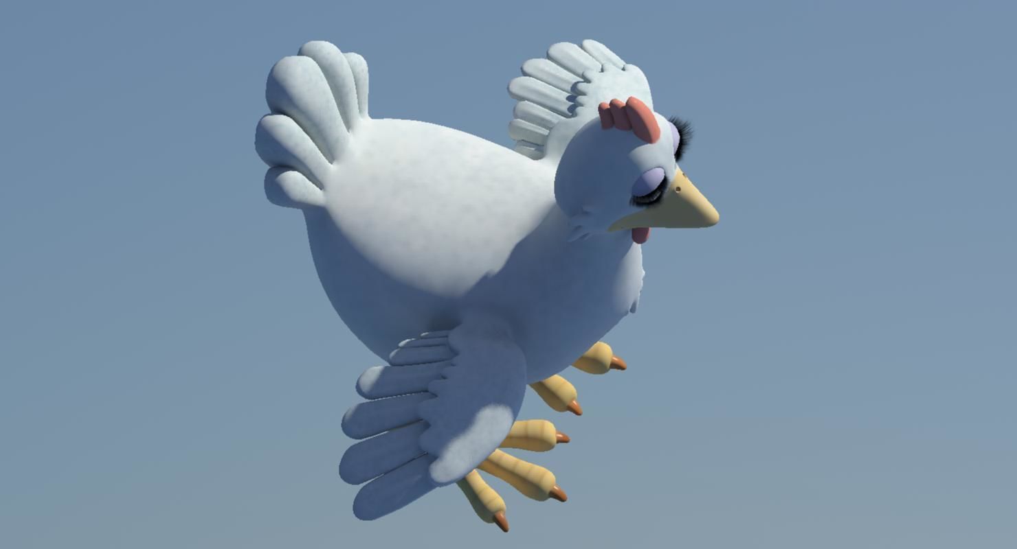 Chicken with Morphs and Rig 3D model_8