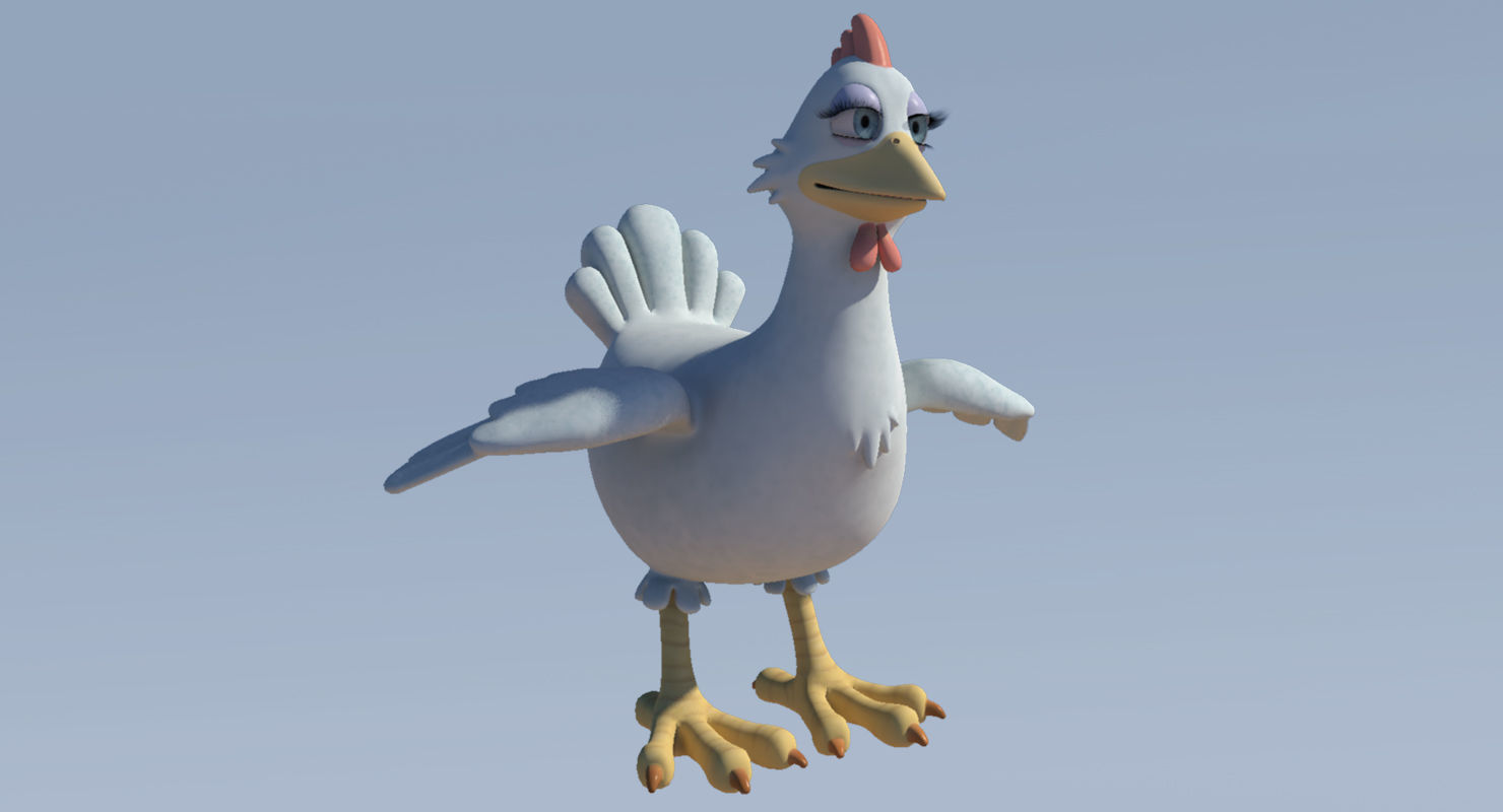 Chicken with Morphs and Rig 3D model_7