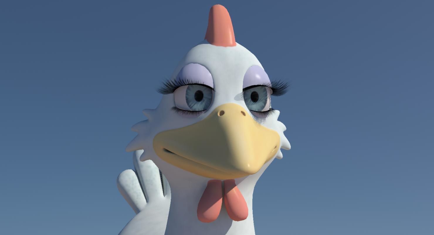 Chicken with Morphs and Rig 3D model_4