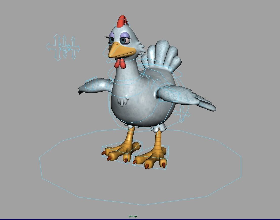 Chicken with Morphs and Rig 3D model_21