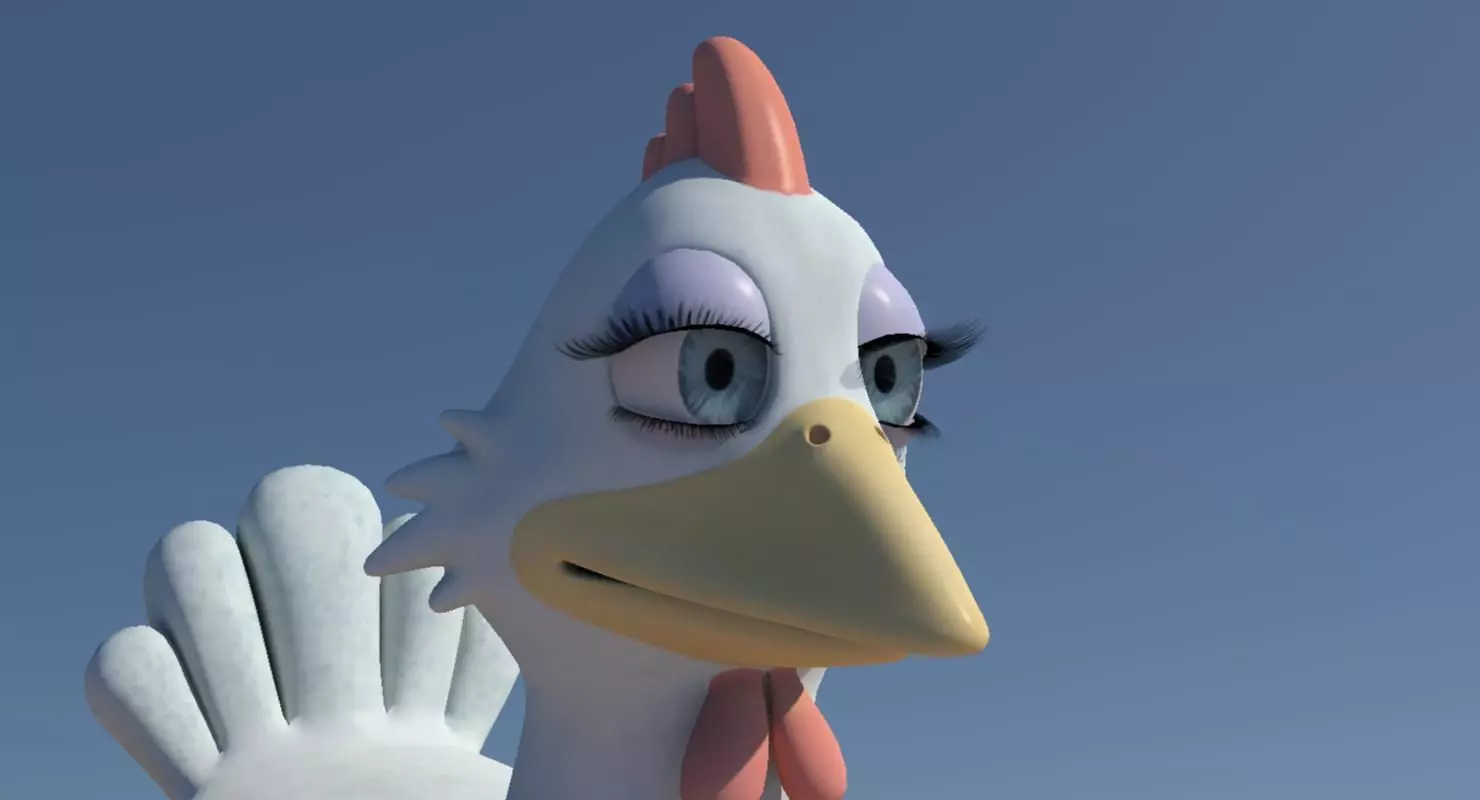 Chicken with Morphs and Rig 3D model_0