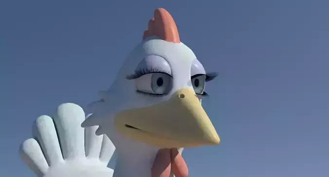 Chicken with Morphs and Rig 3D model