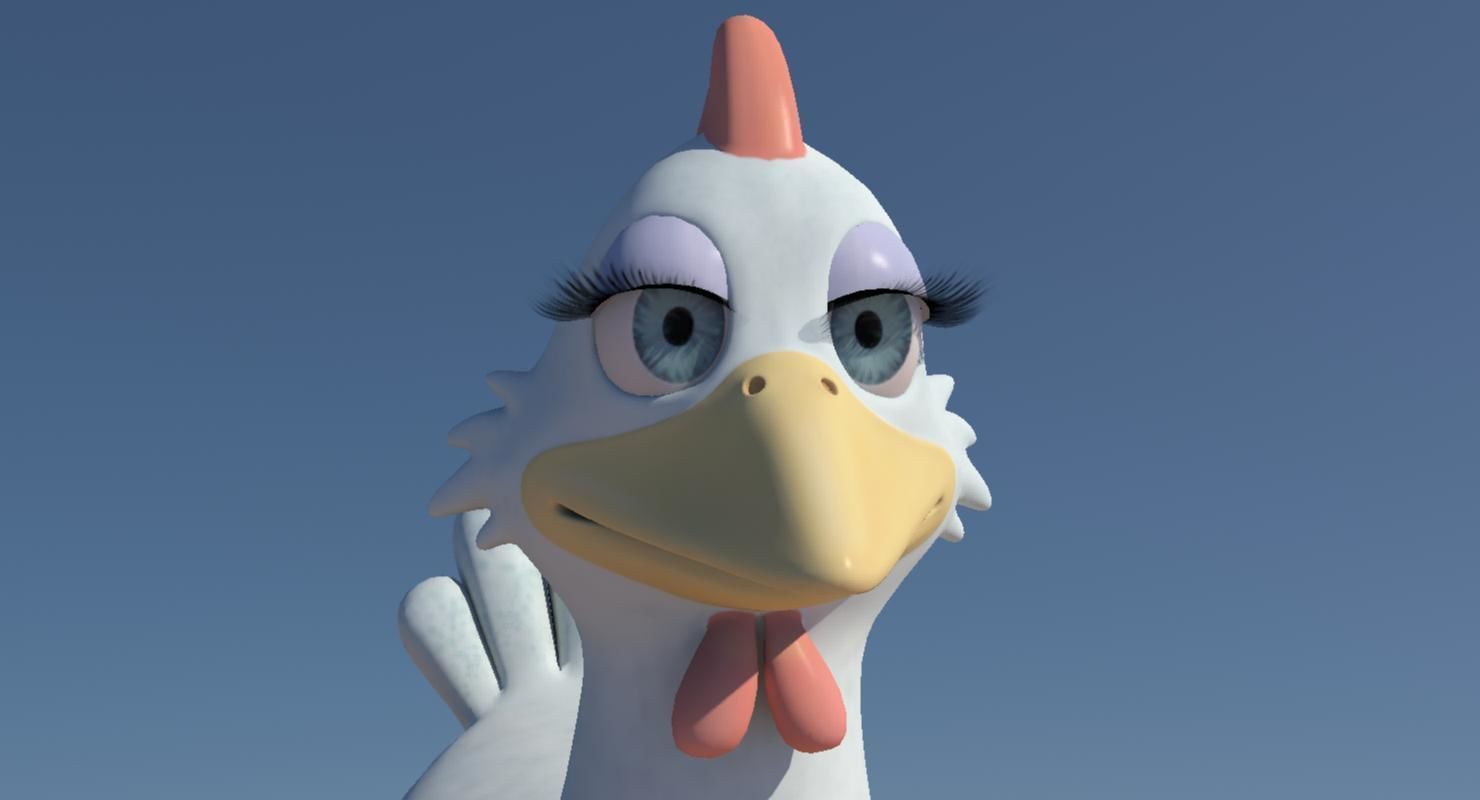 Chicken with Morphs and Rig 3D model_3