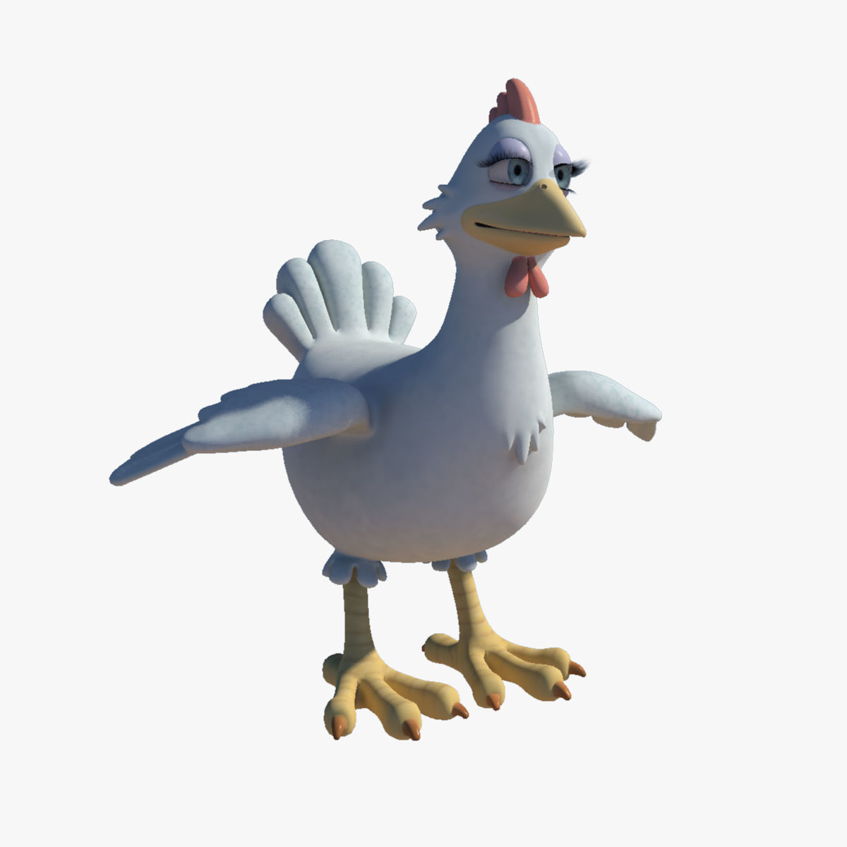 Chicken with Morphs and Rig 3D model_2