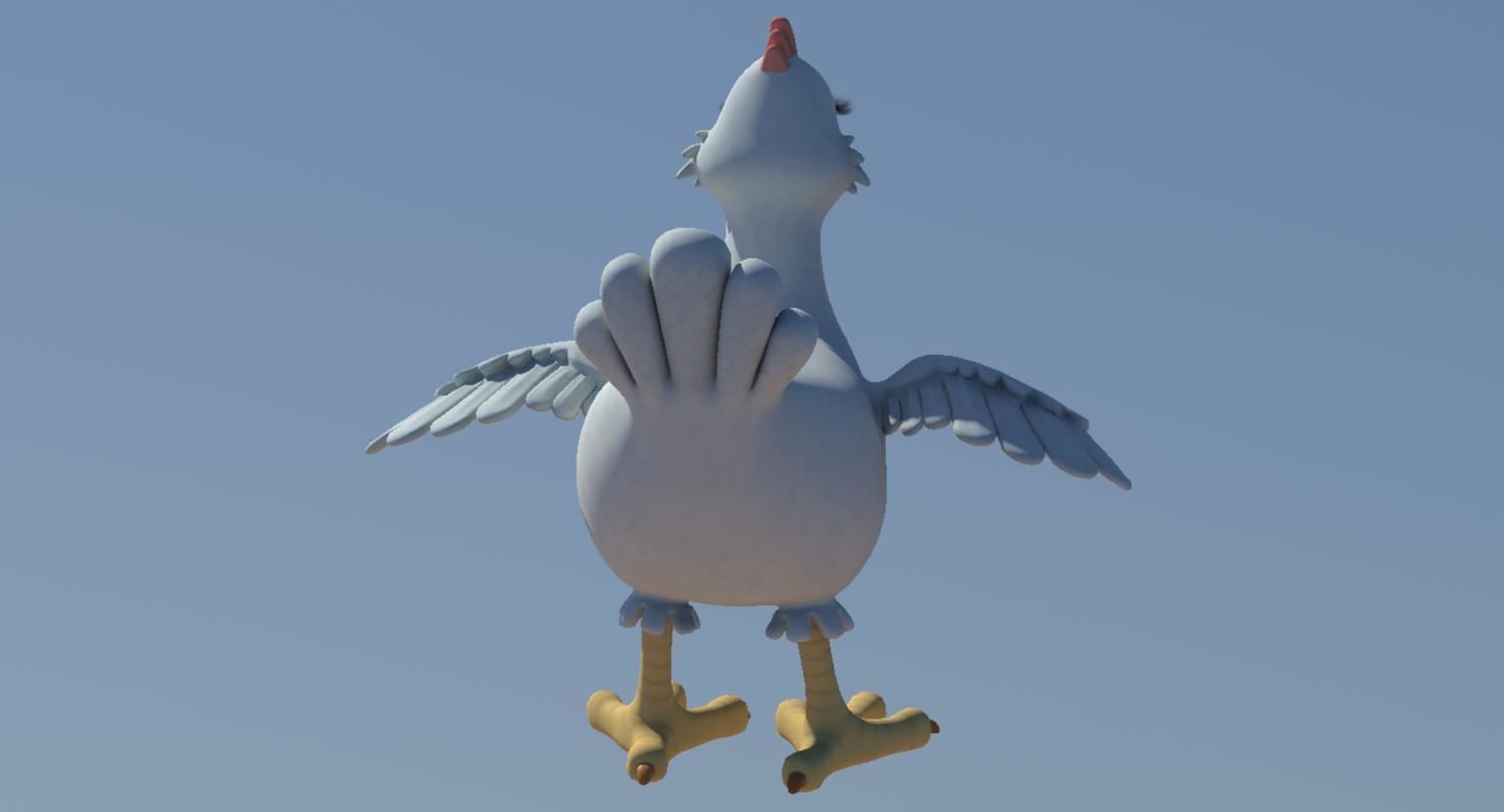 Chicken with Morphs and Rig 3D model_6