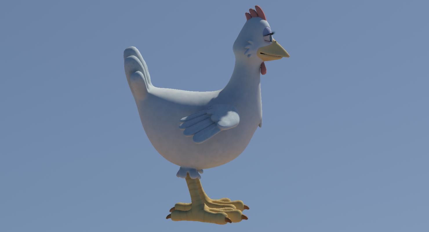 Chicken with Morphs and Rig 3D model_5