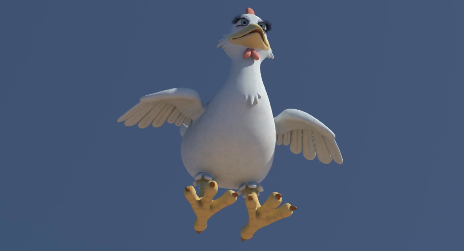 Chicken with Morphs and Rig 3D model_12