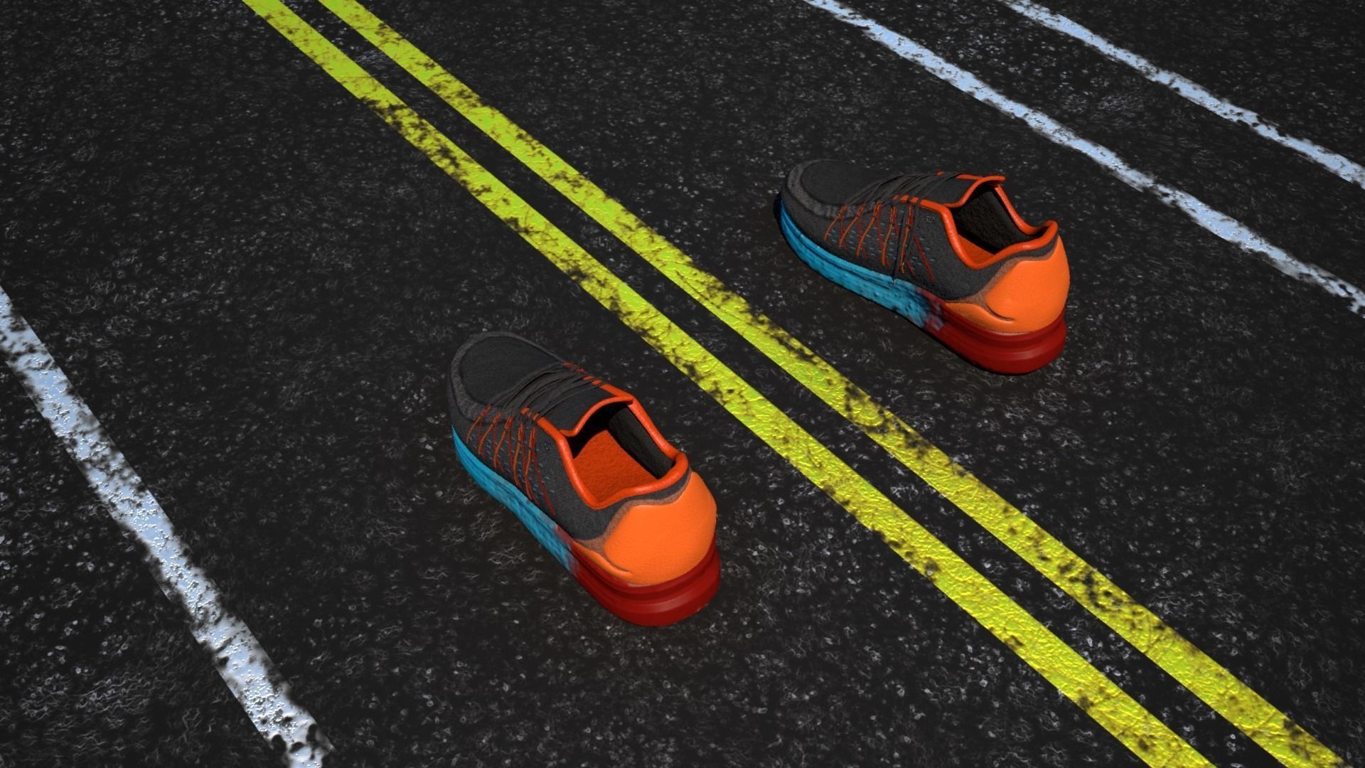 Marathon Shoe Size No 45 Low-poly 3D model_3