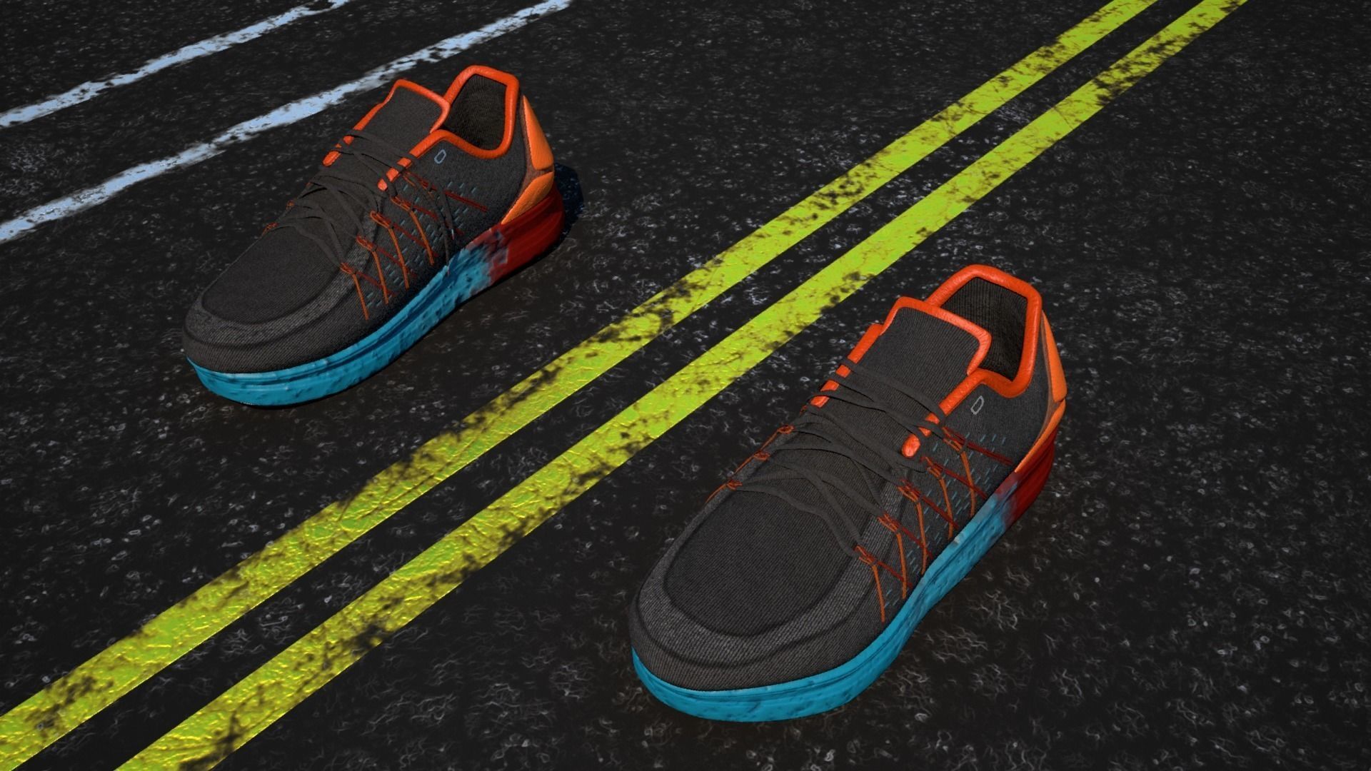 Marathon Shoe Size No 45 Low-poly 3D model_2