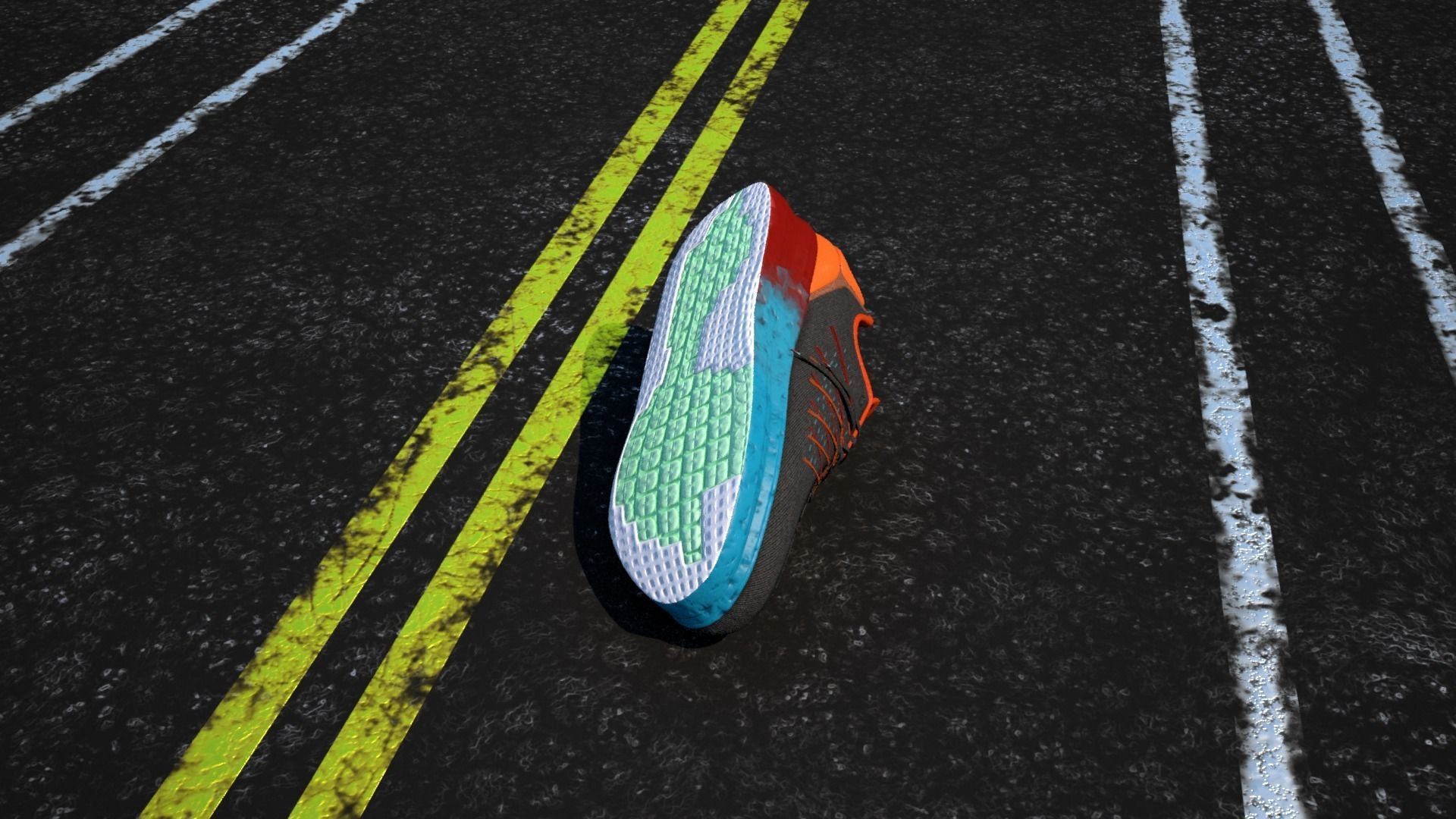 Marathon Shoe Size No 45 Low-poly 3D model_4