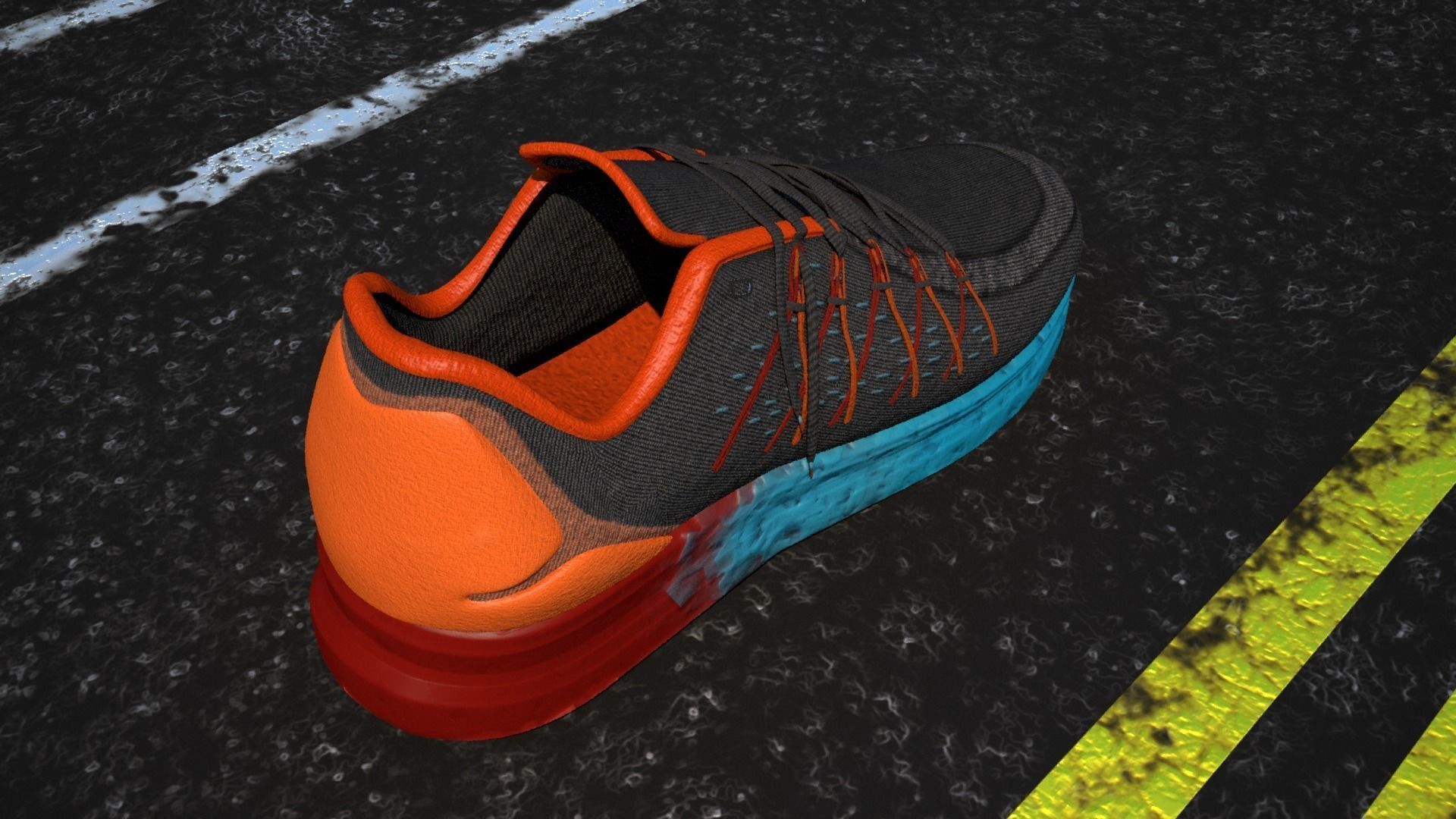 Marathon Shoe Size No 45 Low-poly 3D model_1