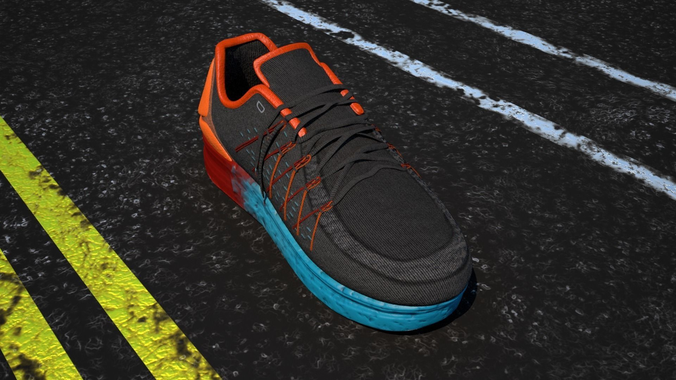 Marathon Shoe Size No 45 Low-poly 3D model