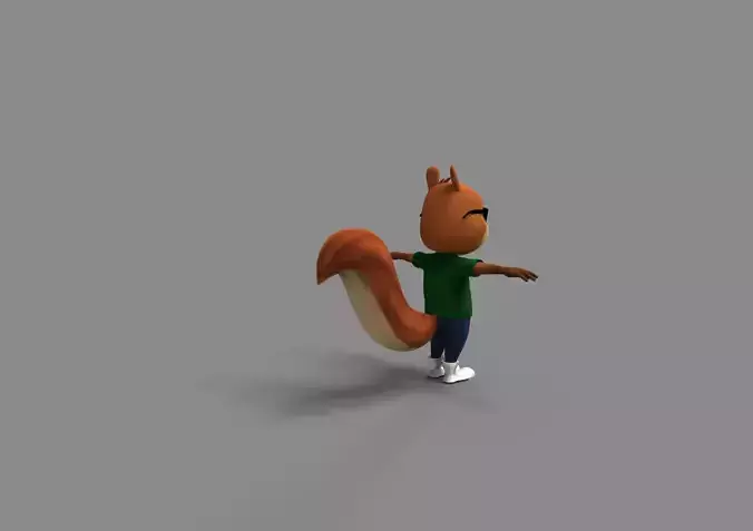 3d squirrel model in shirt and sunglasses