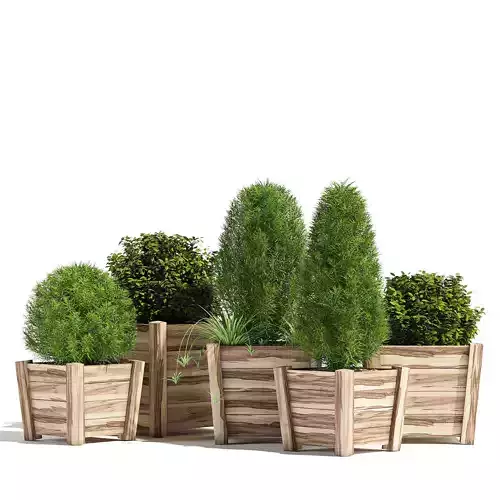 Hardwood planters 3D model