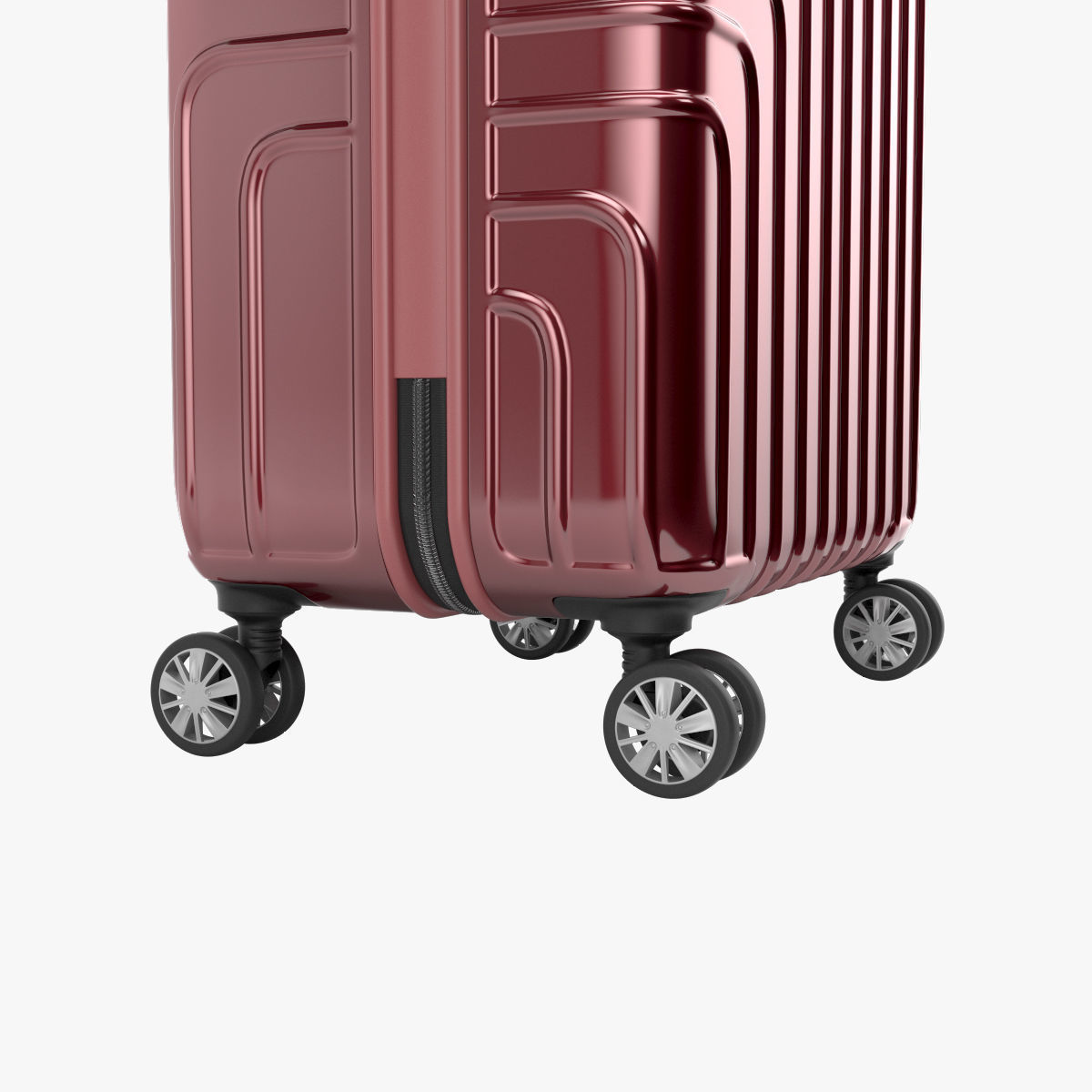 John Lewis Suitcase 68cm Red 3D model_5