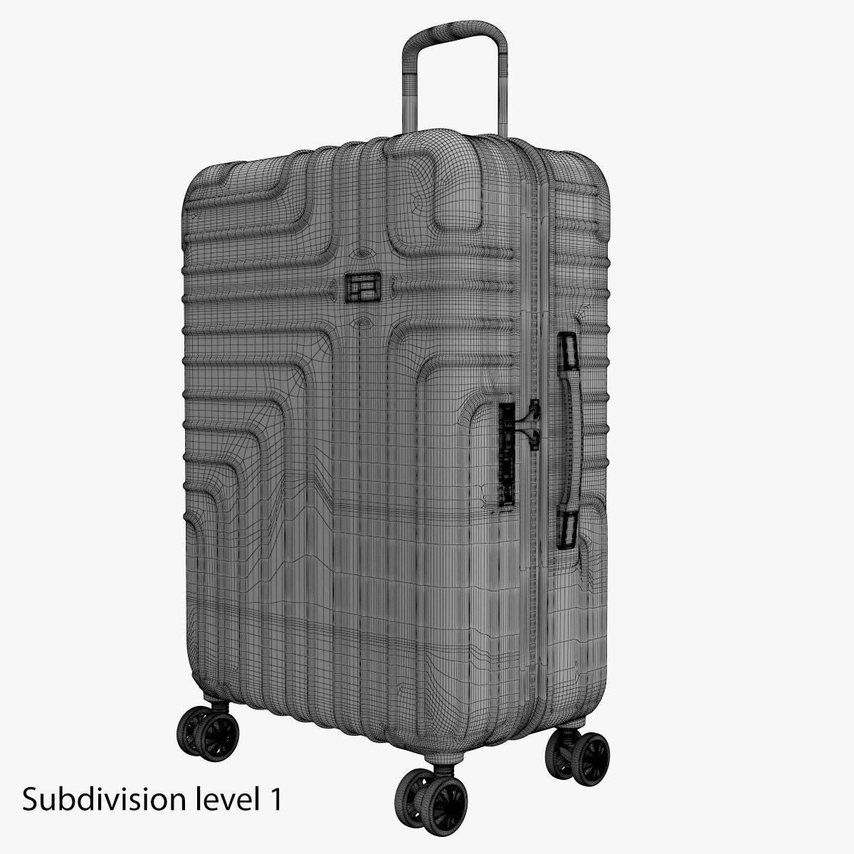 John Lewis Suitcase 68cm Red 3D model_9