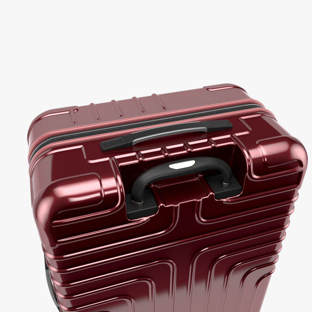 John Lewis Suitcase 68cm Red 3D model_3