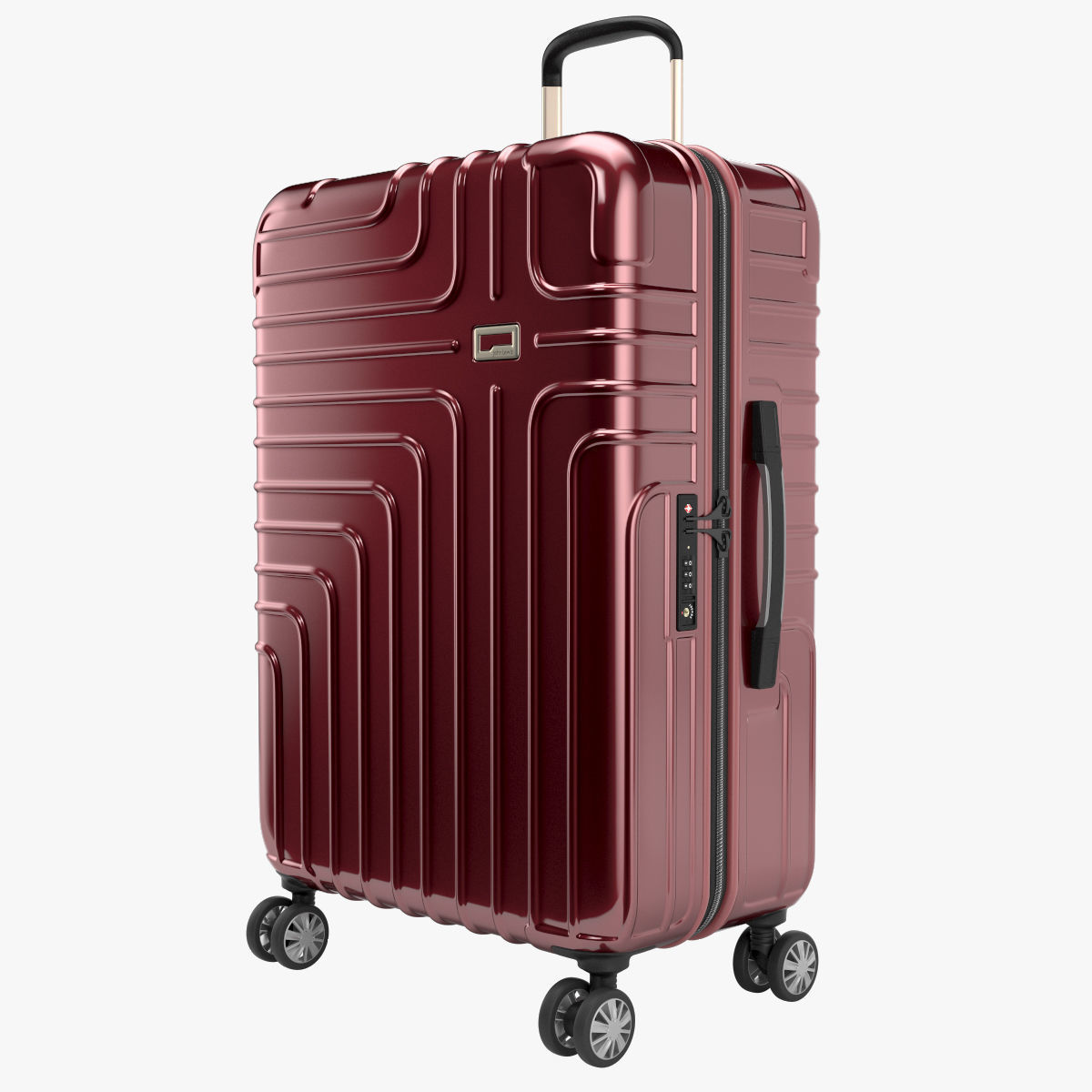 John Lewis Suitcase 68cm Red 3D model_2