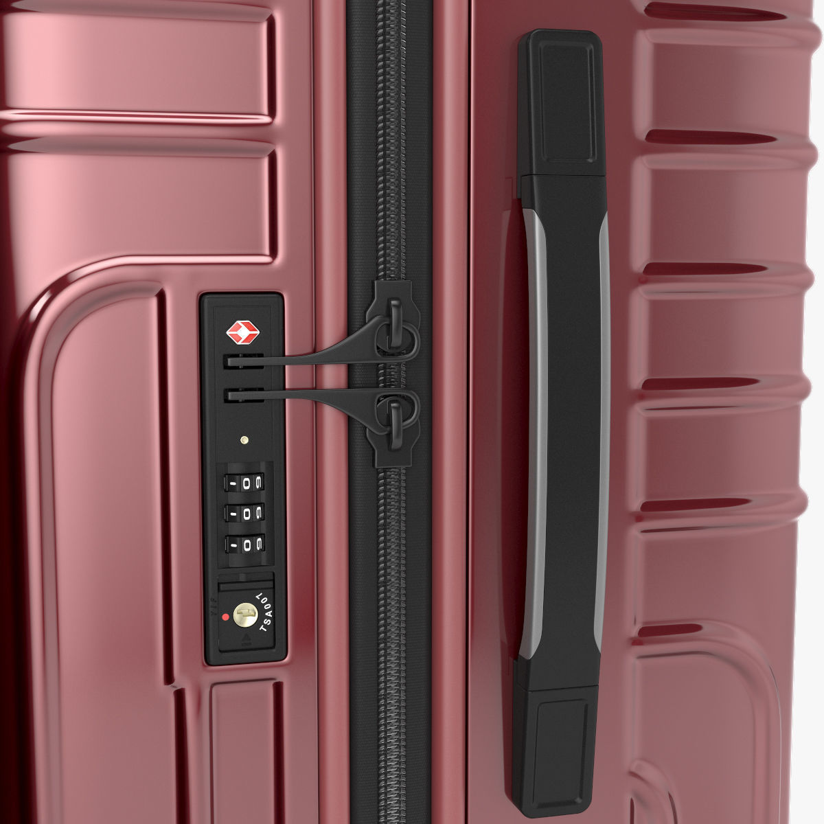 John Lewis Suitcase 68cm Red 3D model_6