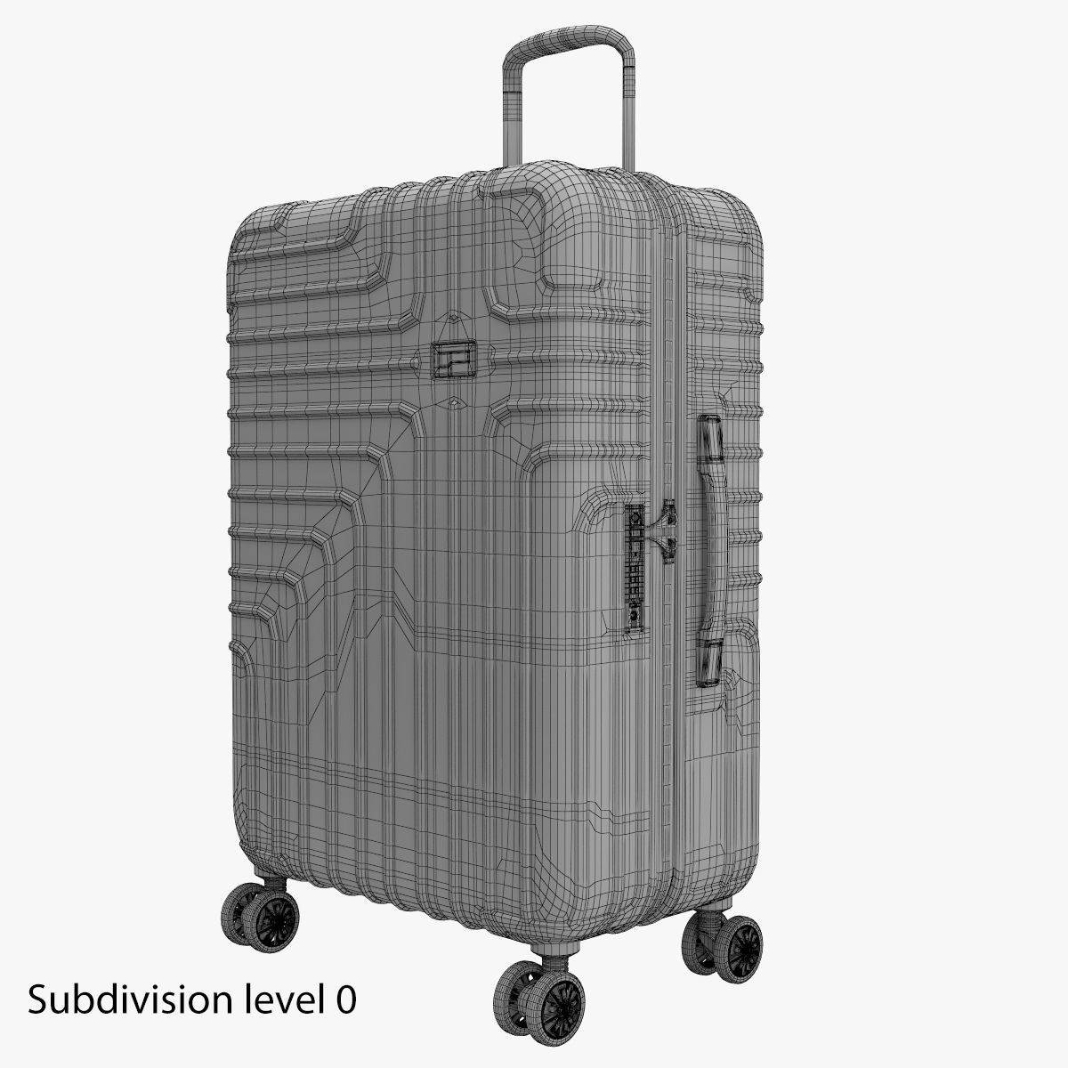 John Lewis Suitcase 68cm Red 3D model_8