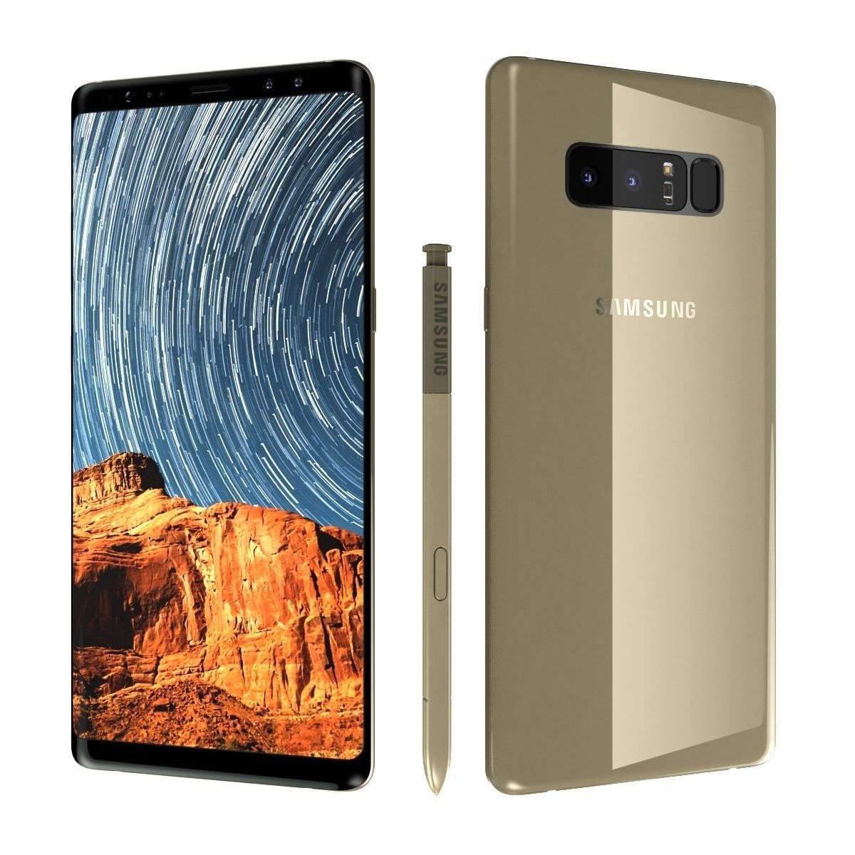 Samsung Galaxy Note 8 Maple Gold High Quality 3D model_6
