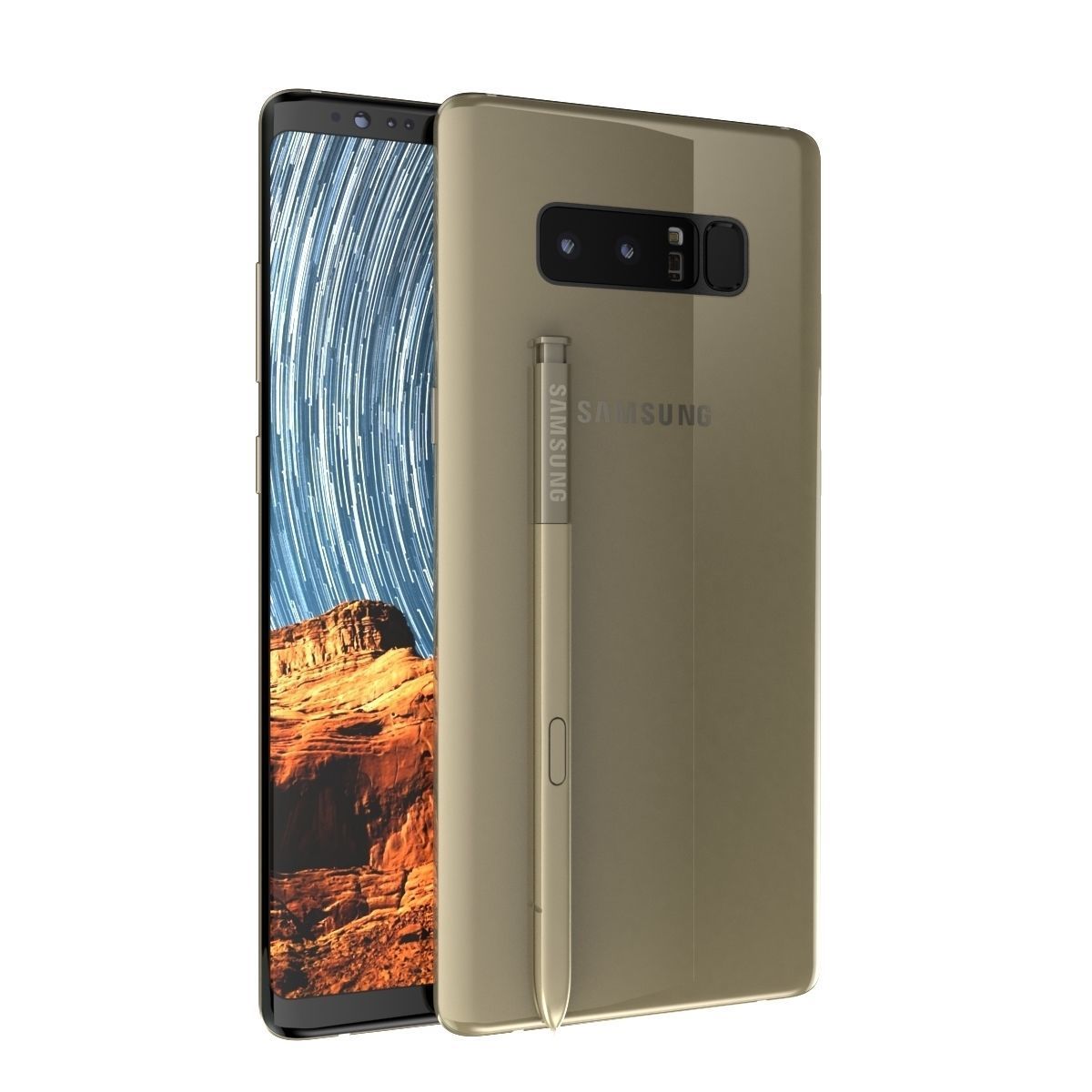Samsung Galaxy Note 8 Maple Gold High Quality 3D model_2