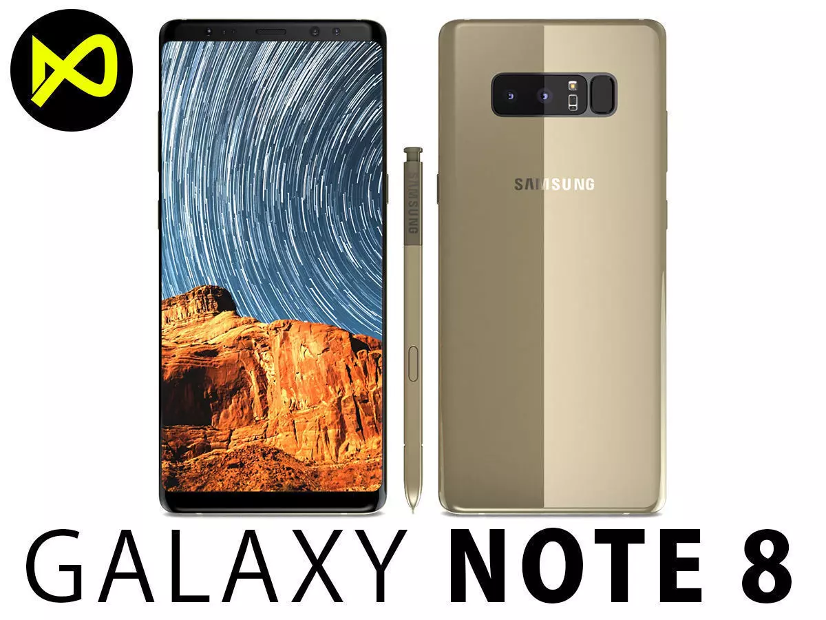 Samsung Galaxy Note 8 Maple Gold High Quality 3D model_0