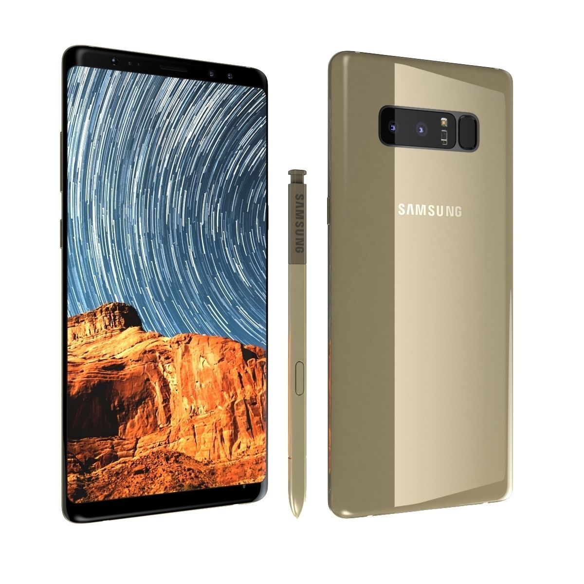 Samsung Galaxy Note 8 Maple Gold High Quality 3D model_4