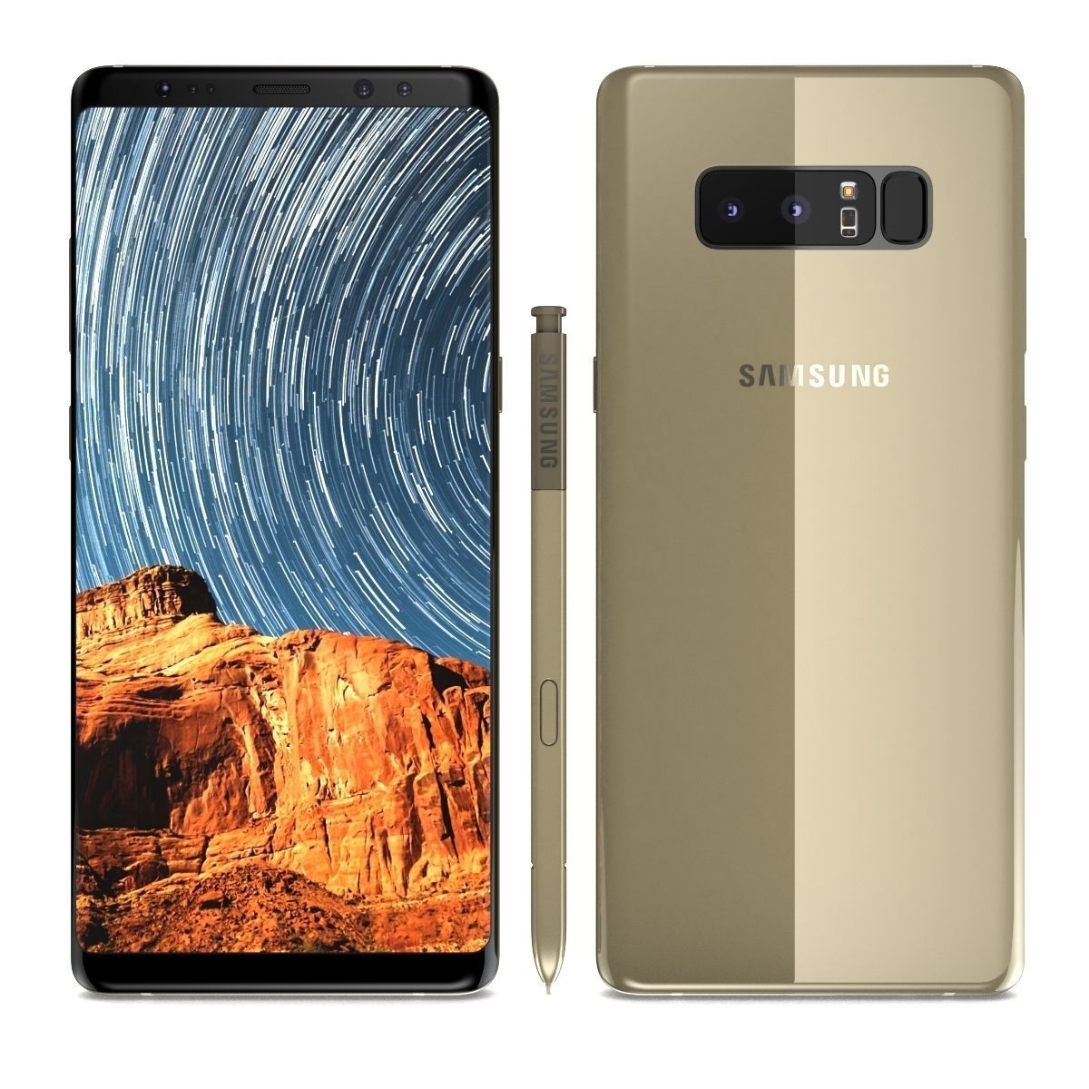 Samsung Galaxy Note 8 Maple Gold High Quality 3D model_1