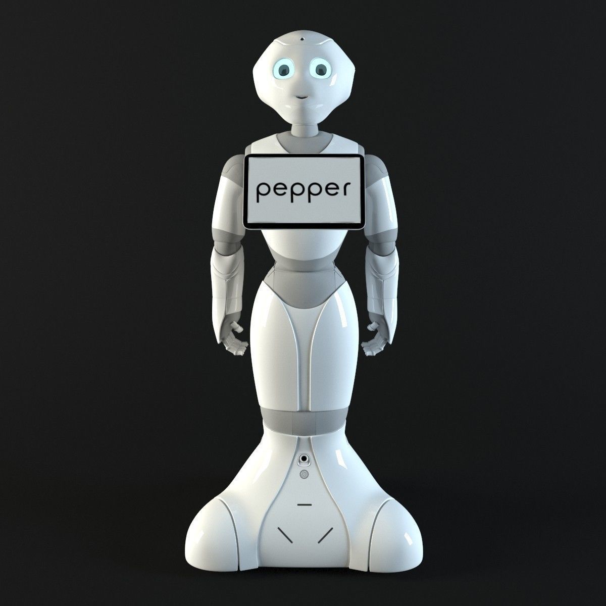 Robot Pepper Low-poly 3D model_7