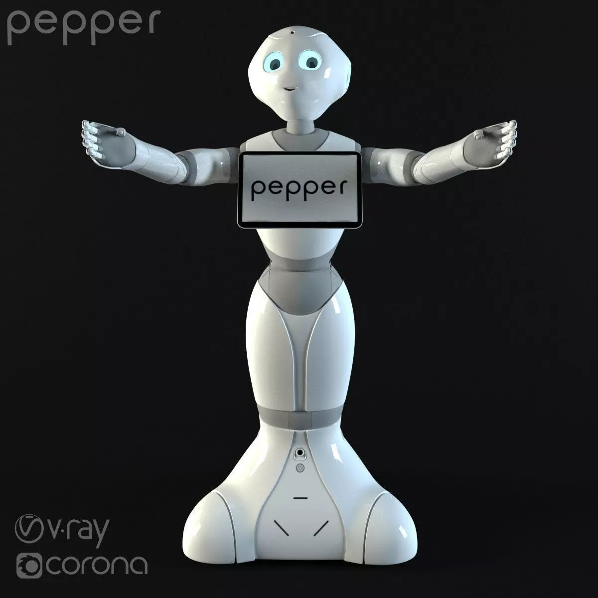 Robot Pepper Low-poly 3D model_0