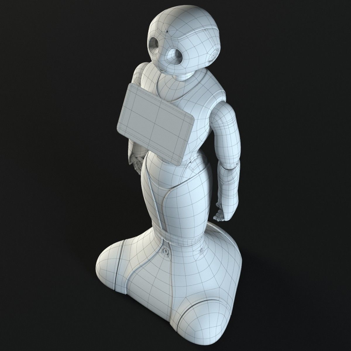 Robot Pepper Low-poly 3D model_4