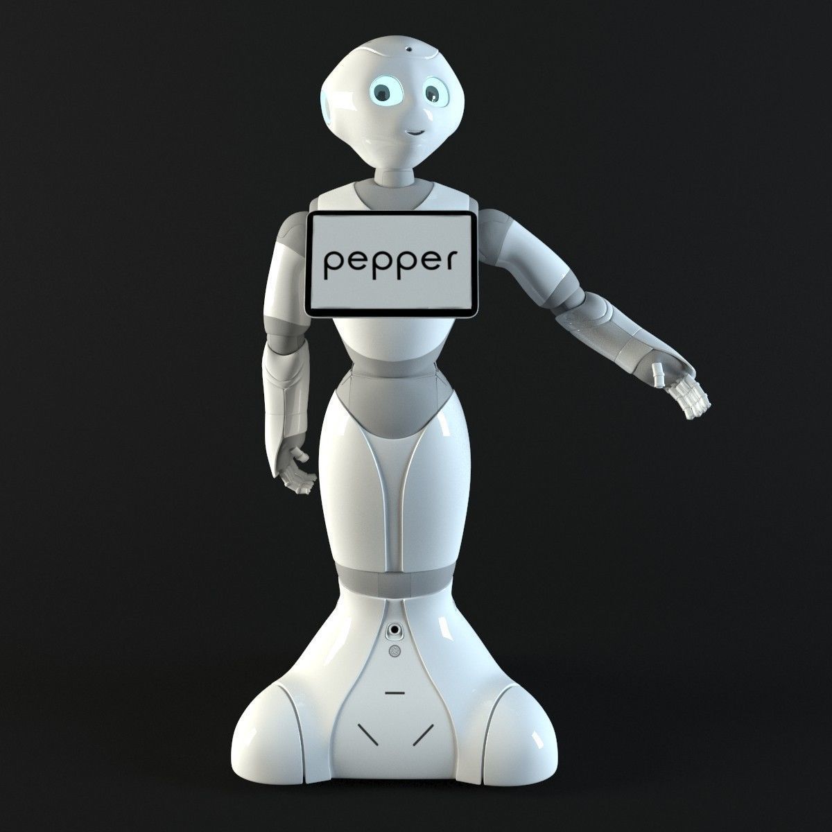 Robot Pepper Low-poly 3D model_5