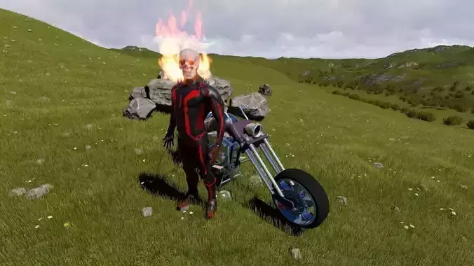 Ghost Rider Low-poly 3D model
