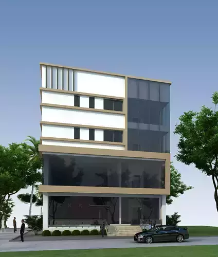 Commercial building 3D print model