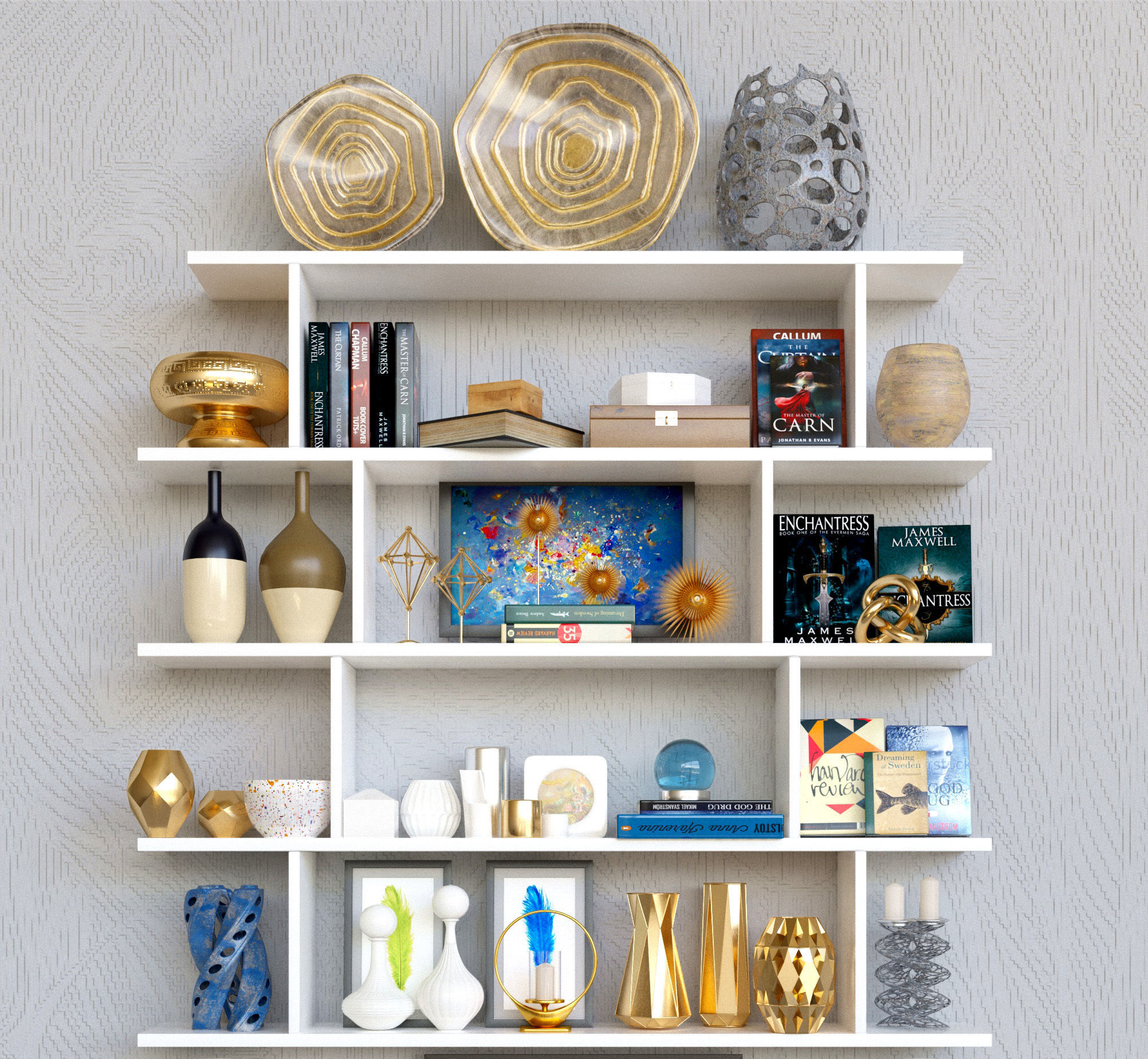 decorative set Shelves - 2 3D model_2