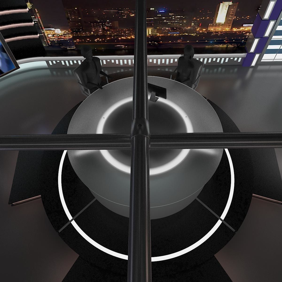 Virtual TV Studio News Set 11 3D model_6