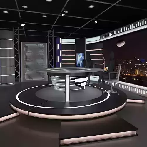 Virtual TV Studio News Set 11 3D model