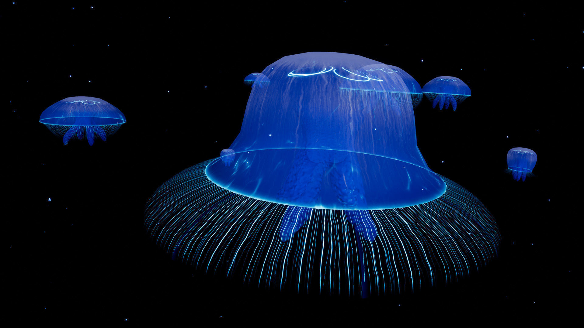 Jellyfish with UE4 Support Low-poly 3D model_2
