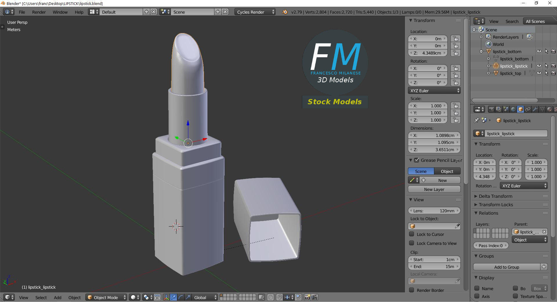 Lipstick 3D model_9