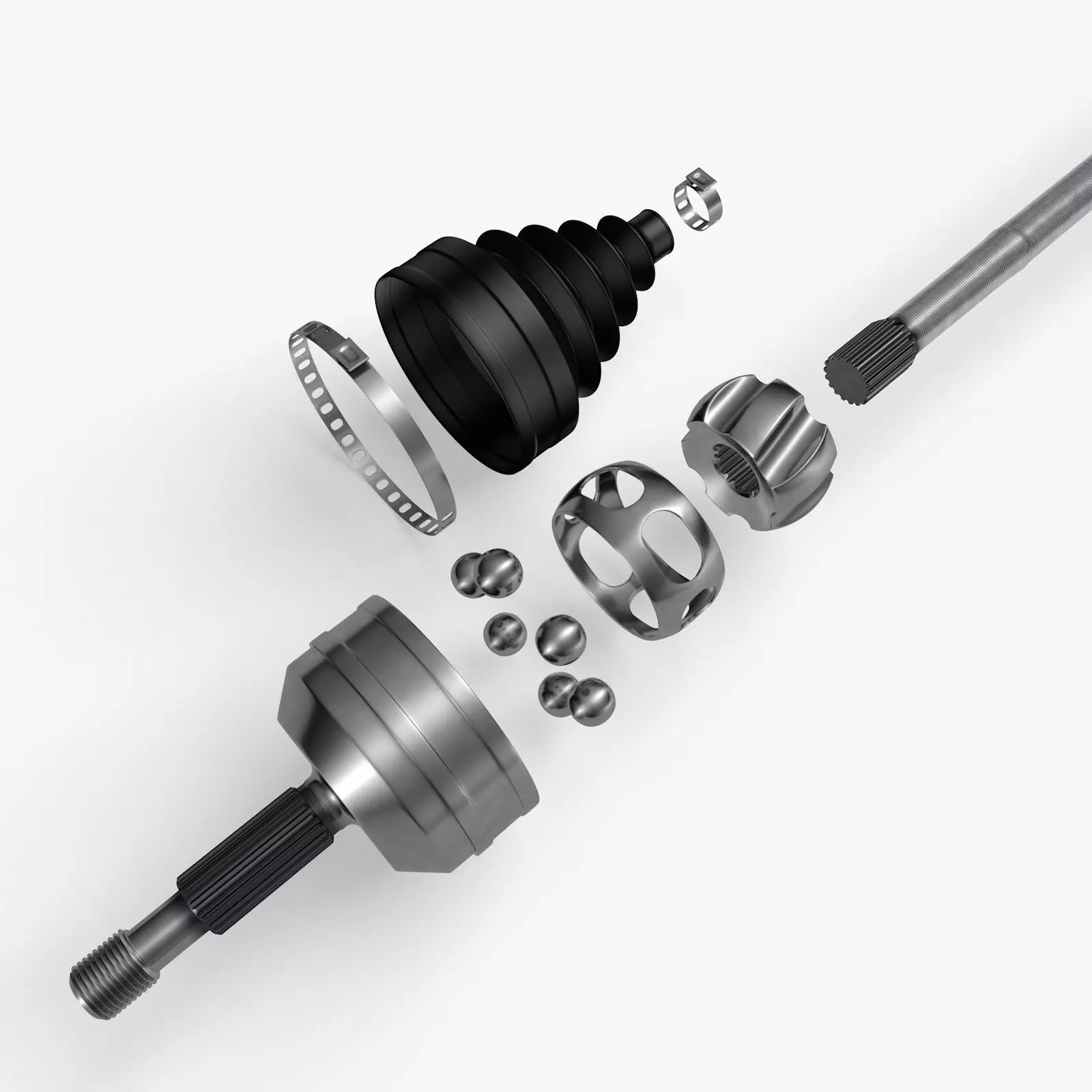 Driveshaft with CV-joints 3D model_0